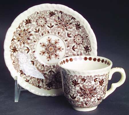 Bow Bells Brown Flat Demitasse Cup & Saucer Set