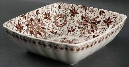 Bow Bells Brown 7" Square Vegetable Bowl