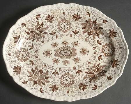 Bow Bells Brown 13" Oval Serving Platter
