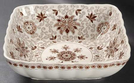 Bow Bells Brown 9" Square Vegetable Bowl