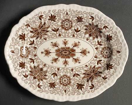 Bow Bells Brown 9" Oval Serving Platter