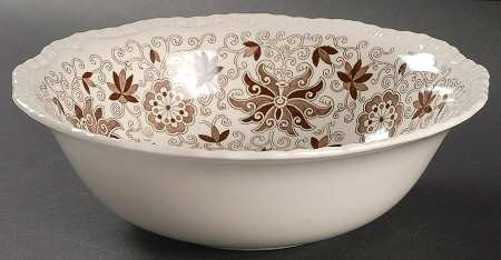Bow Bells Brown 9" Round Vegetable Bowl