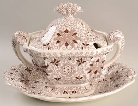 Bow Bells Brown Tureen & Lid w/Underplate