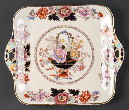 Brocade Square Handled Cake Plate
