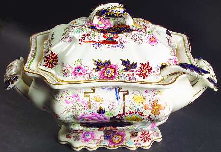 Brocade Tureen & Lid w/Ladle