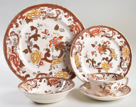Brown Velvet 5 Piece Place Setting