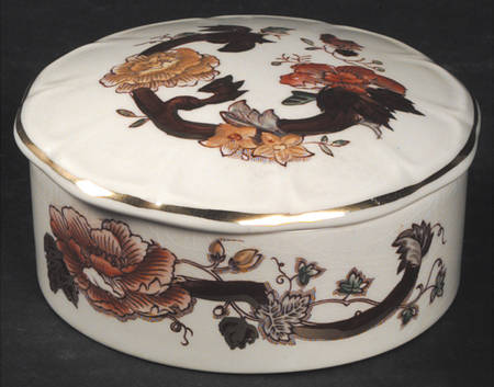 Brown Velvet Round Box & Lid