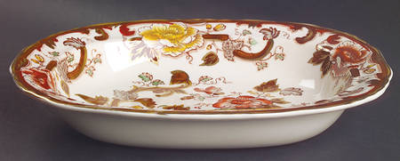 Brown Velvet 10" Oval Vegetable Bowl