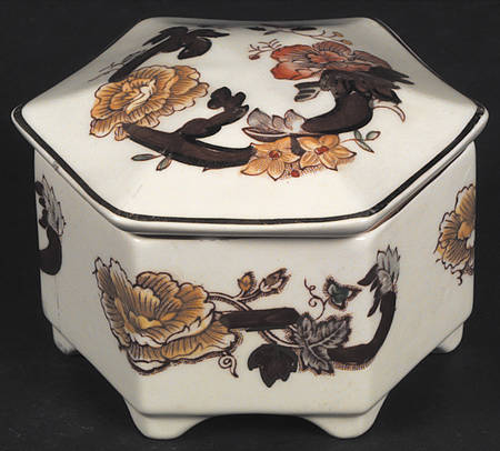 Brown Velvet Hexagonal Box & Lid