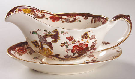 Brown Velvet Gravy Boat & Underplate/Relish