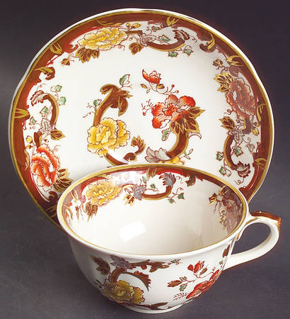 Brown Velvet Footed Cup & Saucer Set