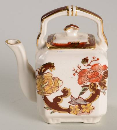 Brown Velvet Miniature Kettle & Lid