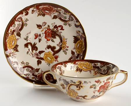 Brown Velvet Flat Cream Soup Bowl & Saucer Set