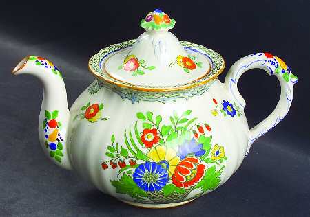 Chelsea (Orange Trim) Mini Teapot & Lid
