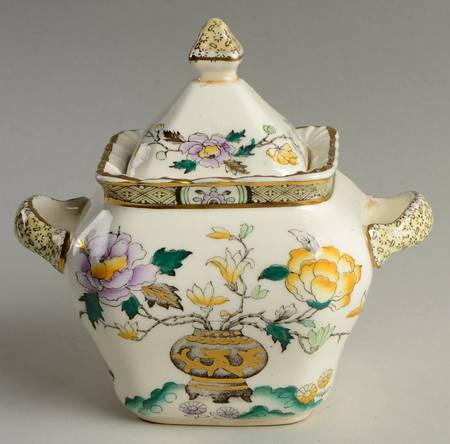 Chinese Peony Sugar Bowl & Lid