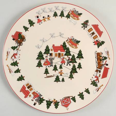 Christmas Village Cake Plate