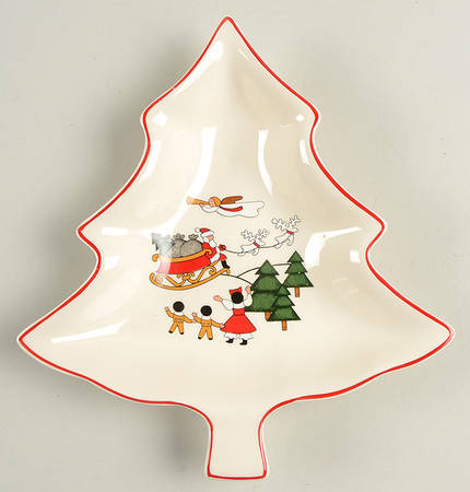 Christmas Village Small Tree Shaped Dish