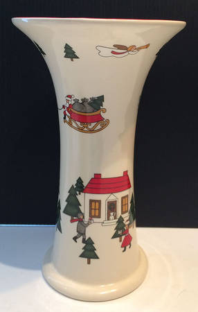 Christmas Village 8" Vase
