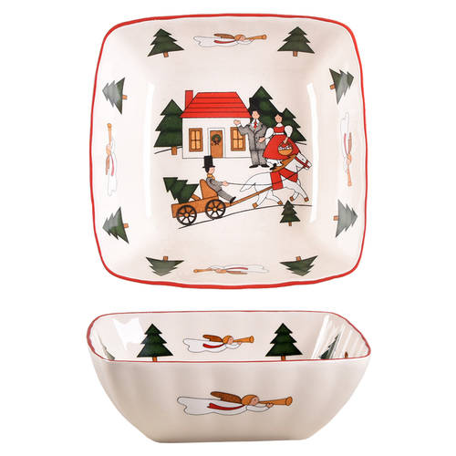Christmas Village Square Gadroon Dessert Bowl