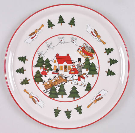 Christmas Village Pie Serving Plate