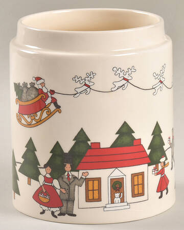 Christmas Village Peking Jar No Lid