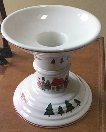 Christmas Village 7" Pillar Candleholder