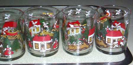 Christmas Village Glassware Double Old Fashioned