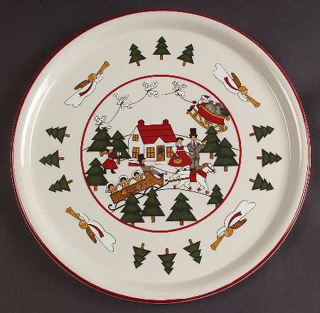 Christmas Village Cheese and Cracker Set, No Dome