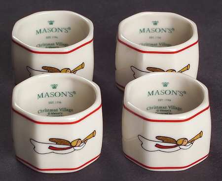 Christmas Village Napkin Ring - Set of 4