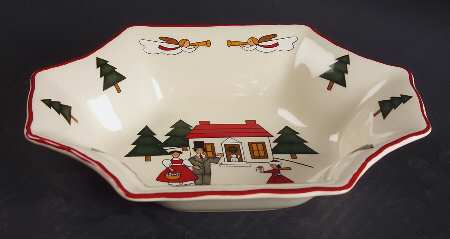 Christmas Village Large Sweet Meat Dish