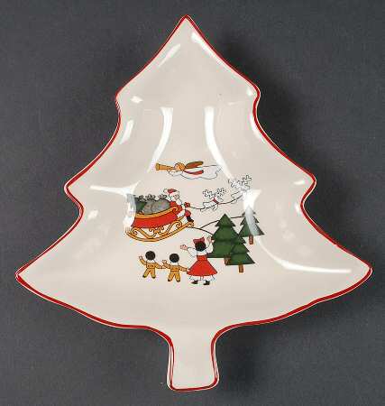 Christmas Village Small Tree Shaped Dish