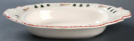 Christmas Village Oval Vegetable No Lid