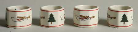 Christmas Village Napkin Ring - Set of 4