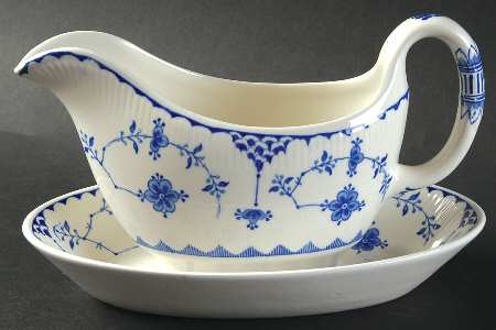 Denmark Blue Gravy Boat & Underplate/Relish
