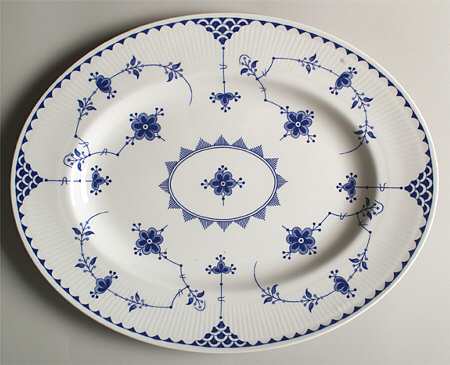 Denmark Blue 14" Oval Serving Platter