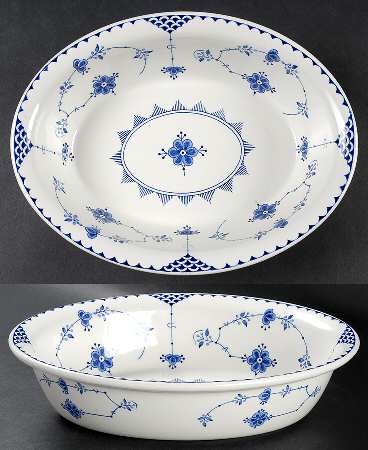 Denmark Blue 9" Oval Vegetable Bowl