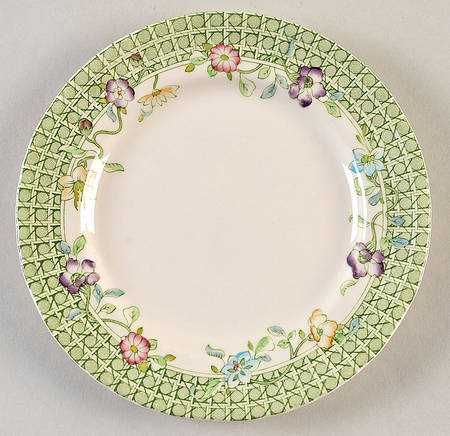 English Country Garden Green Mltclr Dessert/Pie Plate