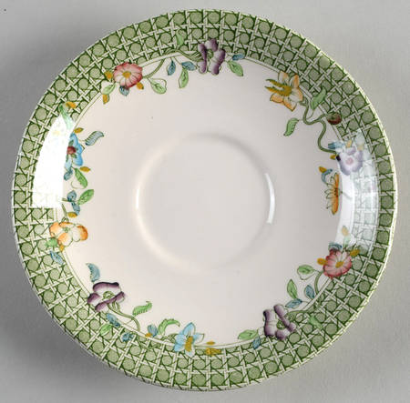 English Country Garden Green Mltclr Saucer for Cream Soup Bowl