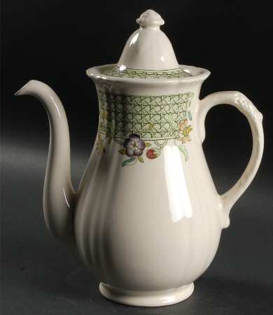 English Country Garden Green Mltclr Coffee Pot & Lid