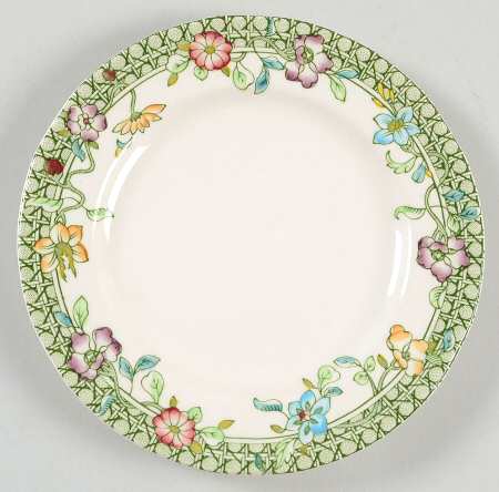 English Country Garden Green Mltclr Bread & Butter Plate