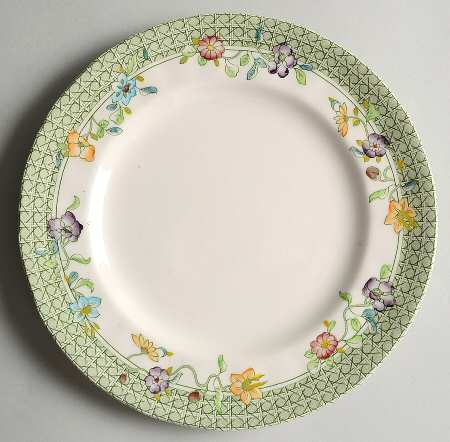 English Country Garden Green Mltclr Luncheon Plate