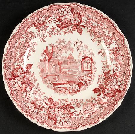 Fountains Red Luncheon Plate