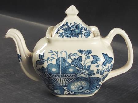Fruit Basket Blue Small Teapot & Lid