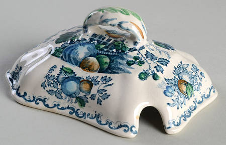 Fruit Basket Blue Multicolor Lid for Sauce Boat