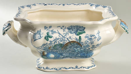 Fruit Basket Blue Multicolor Tureen No Lid