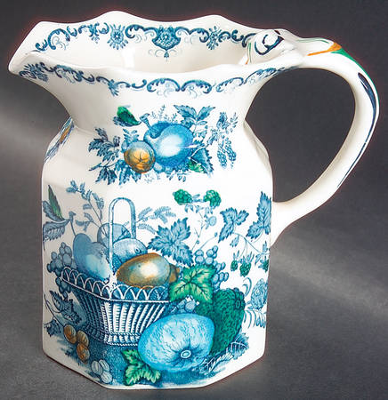Fruit Basket Blue Multicolor 32 Oz Fenton Jug