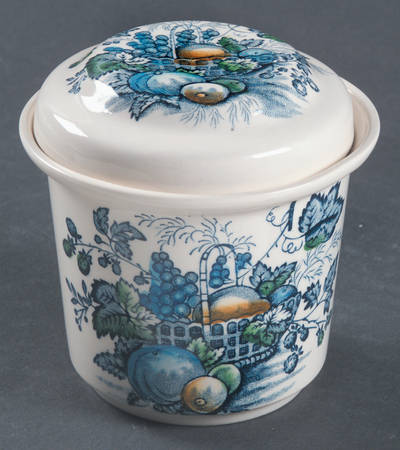 Fruit Basket Blue Multicolor Drip Jar & Lid (No Strainer)