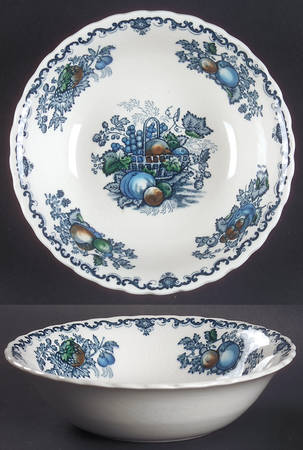 Fruit Basket Blue Multicolor Coupe Cereal Bowl
