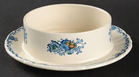 Fruit Basket Blue Multicolor Round Butter No Lid