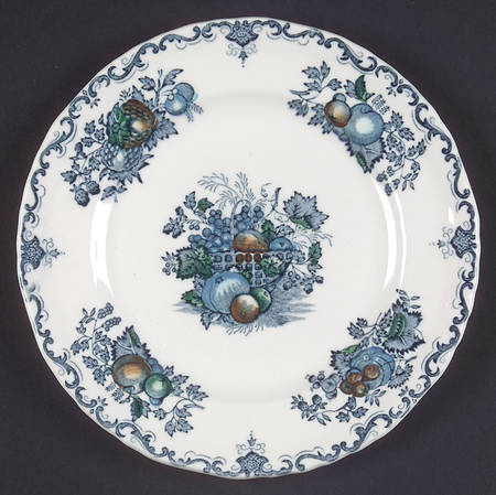 Fruit Basket Blue Multicolor Bread & Butter Plate